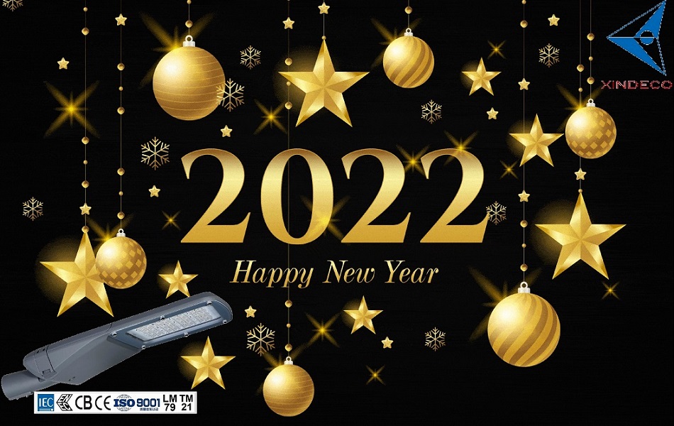 LED street light factory wishes for new year 2022, CB, ENEC, SASO certificate